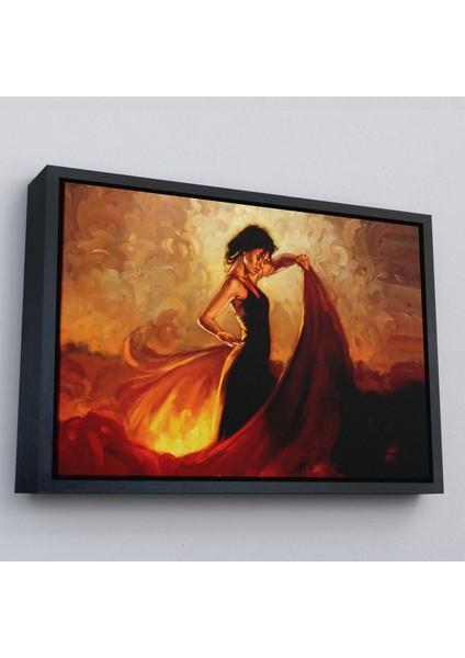 Beyaz Çerçeveli Ispanyol Dansçı Kadın Tablosu fırsatları