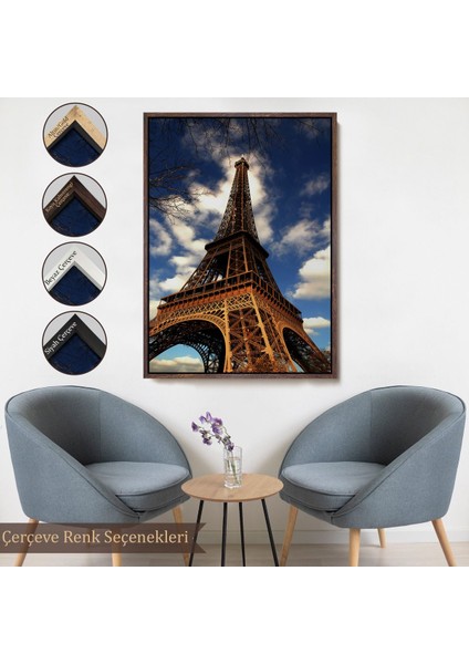 Siyah Çerçeveli Fransa Paris Eyfel Kulesi Duvar Tablosu