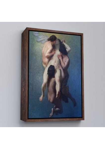 Kahverengi Çerçeveli Nicolas Francois Octave Tassaert, La Femme Damnée (1859) Klasik Kanvas Tablo