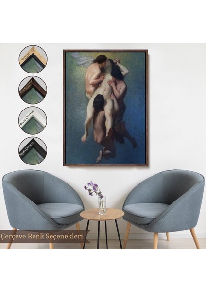 Kahverengi Çerçeveli Nicolas Francois Octave Tassaert, La Femme Damnée (1859) Klasik Kanvas Tablo