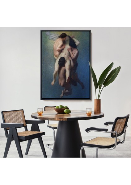 Kahverengi Çerçeveli Nicolas Francois Octave Tassaert, La Femme Damnée (1859) Klasik Kanvas Tablo