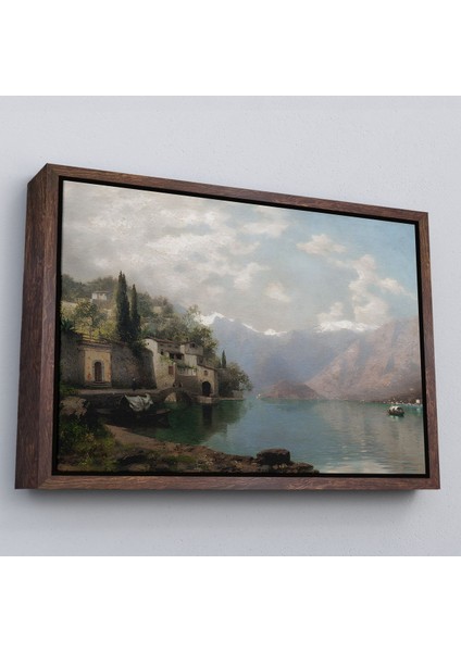 Altın Çerçeveli Robert Schultze' Komo Gölü Tablosu - Bellagio By Lake Como fırsatları