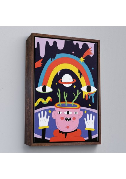 Beyaz Çerçeveli Ikonik Pop Art Uzaylı Tablosu fiyatları