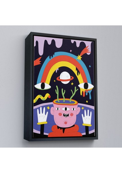 Beyaz Çerçeveli Ikonik Pop Art Uzaylı Tablosu fırsatları