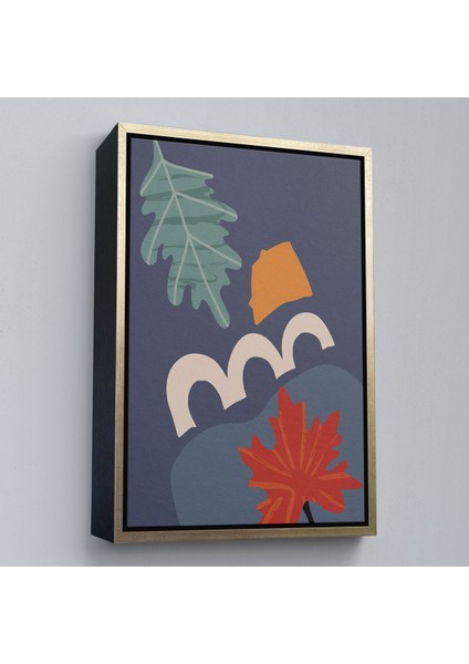 Kahverengi Çerçeveli Soyut Renkler Tablosu fiyatları