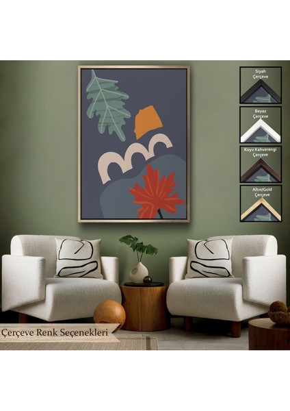Kahverengi Çerçeveli Soyut Renkler Tablosu