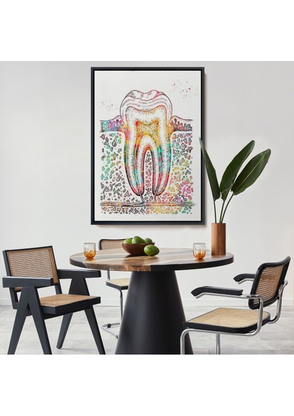 Kahverengi Çerçeveli Diş Diyagramı Tablosu