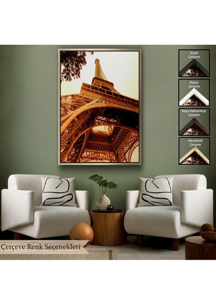 Siyah Çerçeveli Paris Eyfel Kulesi Duvar Tablosu