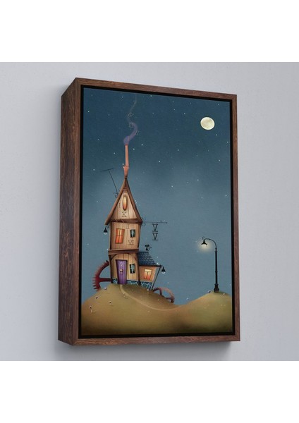 Kahverengi Çerçeveli Güzel Ev Dekoratif Duvar Tablosu