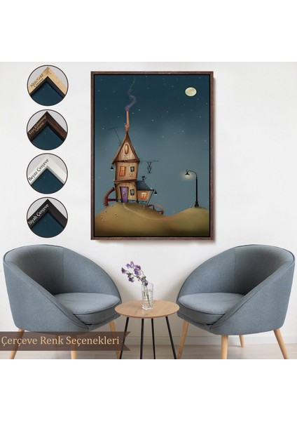 Kahverengi Çerçeveli Güzel Ev Dekoratif Duvar Tablosu