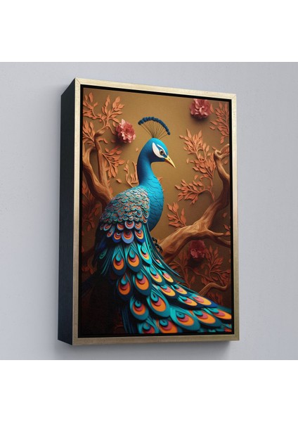 Beyaz Çerçeveli Modern Tavus Kuşutablosu modelleri