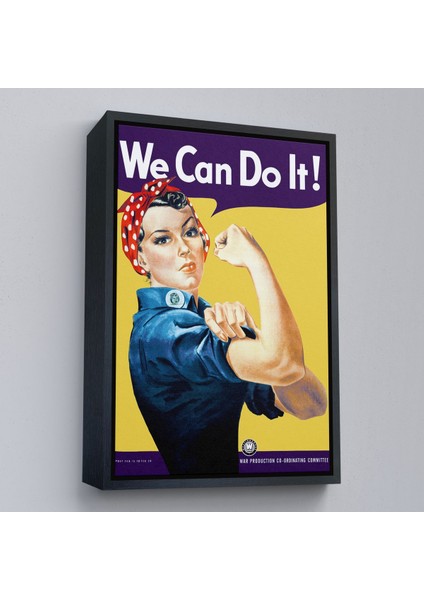 Kahverengi Çerçeveli We Can Do It Tablosu modelleri