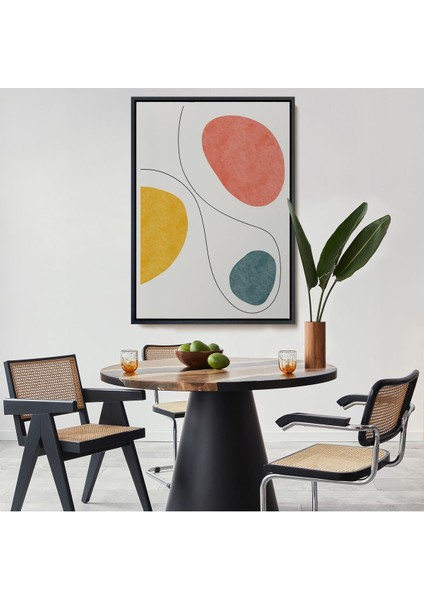 Altın Çerçeveli Dairesel Soyut Tablo