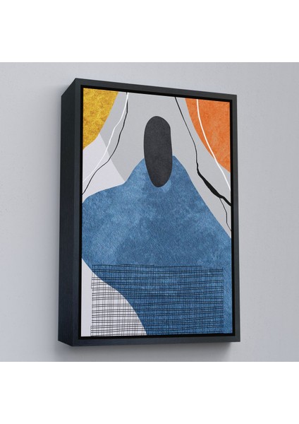 Siyah Çerçeveli Modern Renkli Soyut Tablo