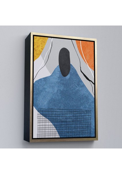 Siyah Çerçeveli Modern Renkli Soyut Tablo fırsatları