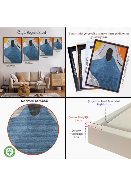 Siyah Çerçeveli Modern Renkli Soyut Tablo indirimleri