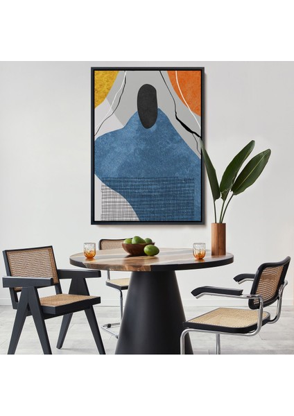 Siyah Çerçeveli Modern Renkli Soyut Tablo