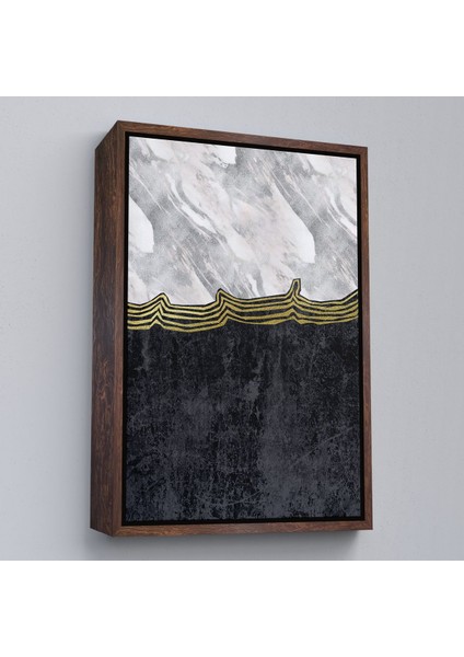 Siyah Çerçeveli Siyah Beyaz Mermer Desenli Dekoratif Kanvas Tablo modelleri