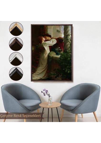 Altın Çerçeveli Romeo ve Juliet Dekoratif Duvar Tablosu
