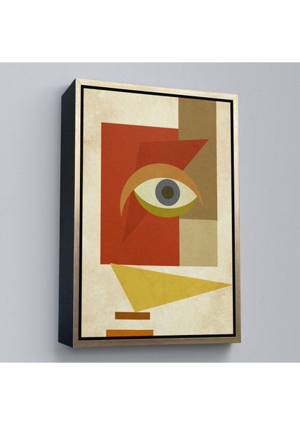 Kahverengi Çerçeveli Renkli Soyut Kadın Tablosu fiyatları