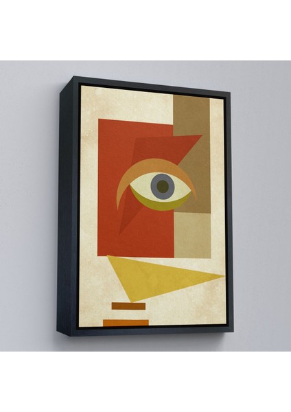 Kahverengi Çerçeveli Renkli Soyut Kadın Tablosu modelleri