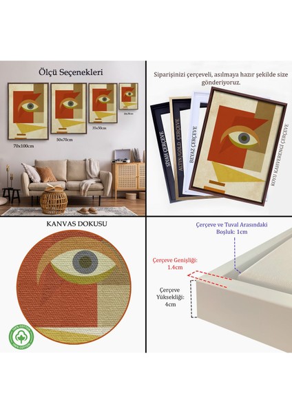 Kahverengi Çerçeveli Renkli Soyut Kadın Tablosu indirimleri