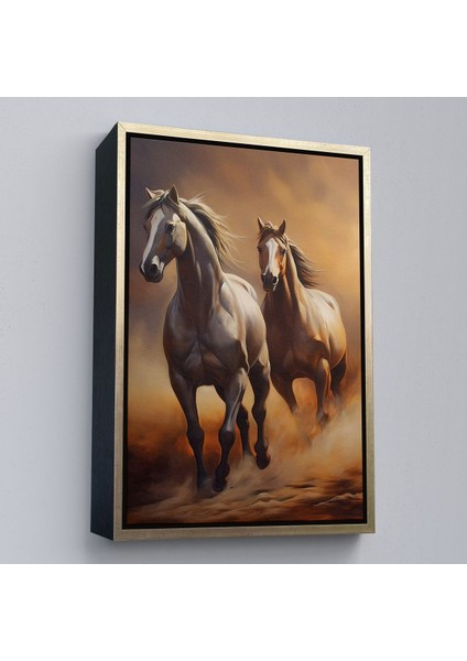 Beyaz Çerçeveli Denizde Koşan Atlar Tablosu modelleri