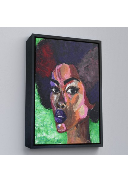 Altın Çerçeveli Afrikalı Kadın Portresi Pop Art Duvar Tablosu fiyatları