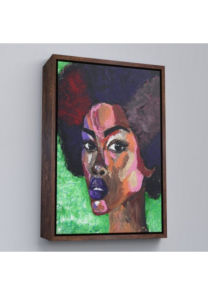 Altın Çerçeveli Afrikalı Kadın Portresi Pop Art Duvar Tablosu fırsatları