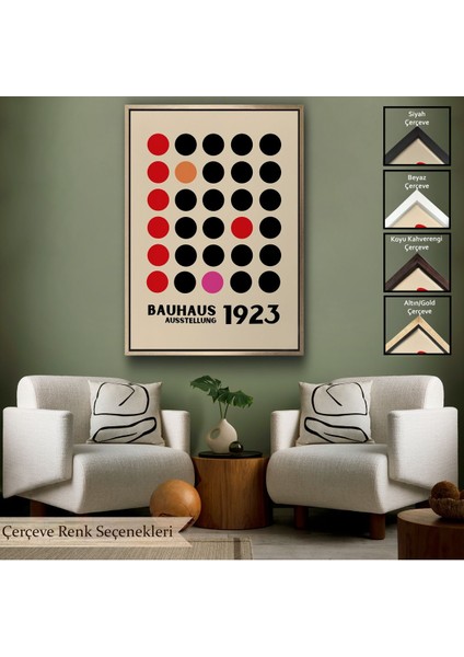 Siyah Çerçeveli Renkli Soyut Çiçekler Tablosu