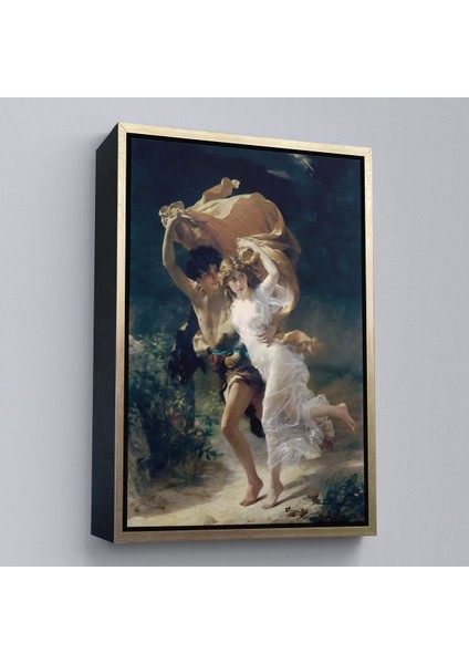 Altın Çerçeveli Fırtına Dekoratif Duvar Tablosu