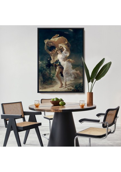 Altın Çerçeveli Fırtına Dekoratif Duvar Tablosu