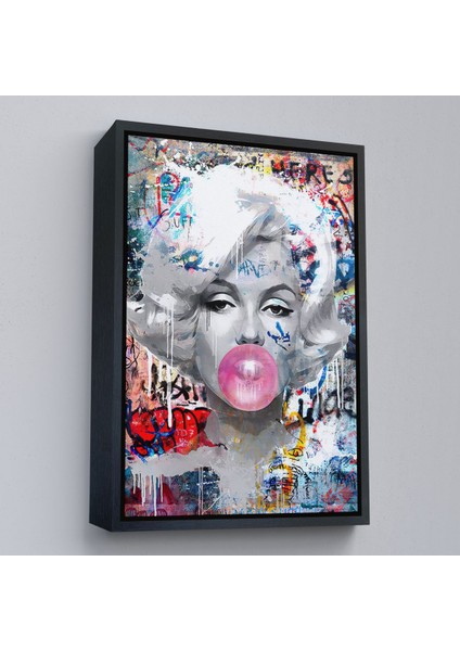 Siyah Çerçeveli Marilyn Monroe Graffiti Pop Art Duvar Tablosu