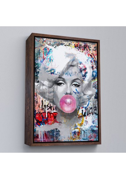 Siyah Çerçeveli Marilyn Monroe Graffiti Pop Art Duvar Tablosu modelleri