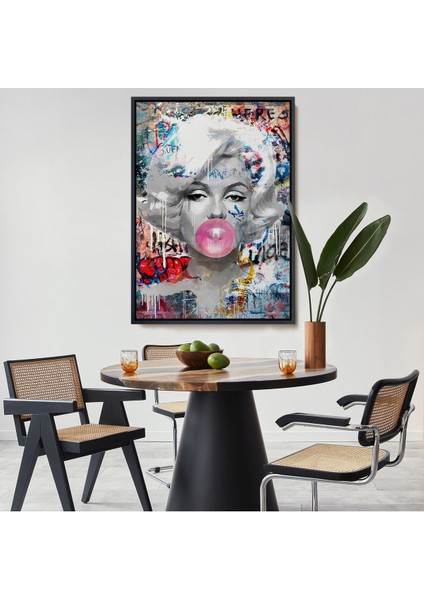 Siyah Çerçeveli Marilyn Monroe Graffiti Pop Art Duvar Tablosu