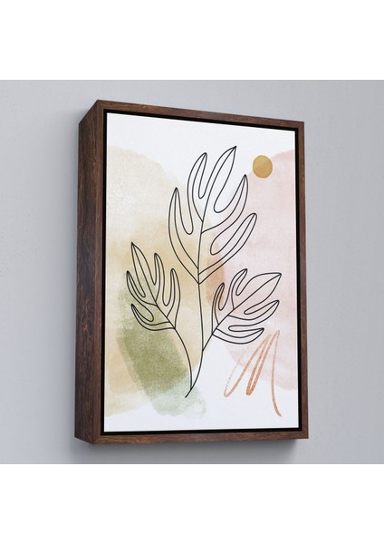 Kahverengi Çerçeveli Iskandinav Soyut Tablo