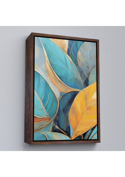 Altın Çerçeveli Renkli Yaprak Tablosu fırsatları