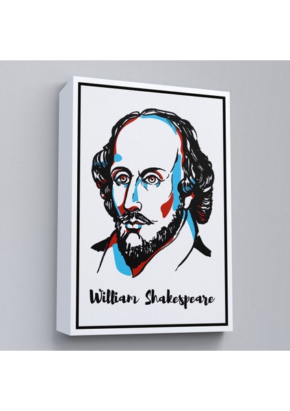 Beyaz Çerçeveli William Shakespeare Dekoratif Kanvas Tablo
