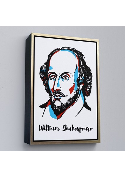 Beyaz Çerçeveli William Shakespeare Dekoratif Kanvas Tablo modelleri