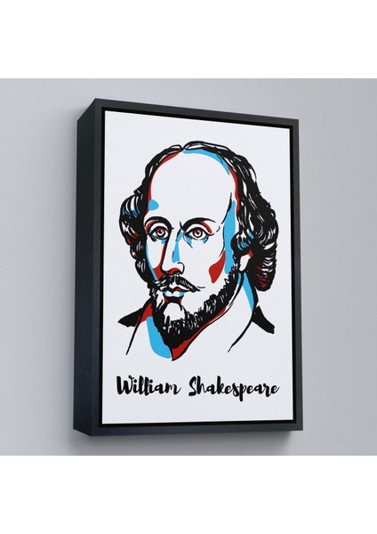 Beyaz Çerçeveli William Shakespeare Dekoratif Kanvas Tablo fırsatları