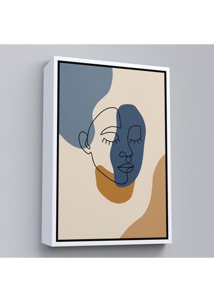 Altın Çerçeveli Renkli Soyut Kadın Tablosu modelleri