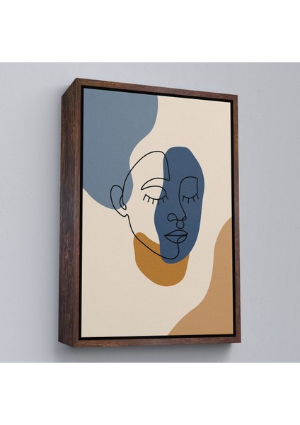 Altın Çerçeveli Renkli Soyut Kadın Tablosu fırsatları