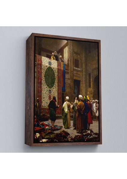 Altın Çerçeveli Osman Hamdi Bey'in Halı Tüccarı Isimli Eseri Kanvas Tablo fırsatları