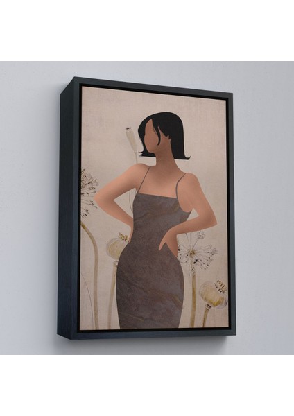 Altın Çerçeveli Renkli Soyut Kadın Tablosu fiyatları