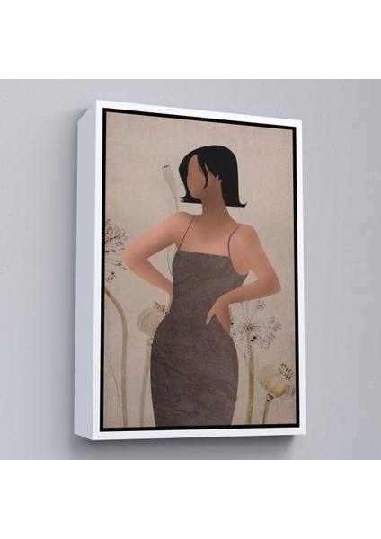 Altın Çerçeveli Renkli Soyut Kadın Tablosu modelleri