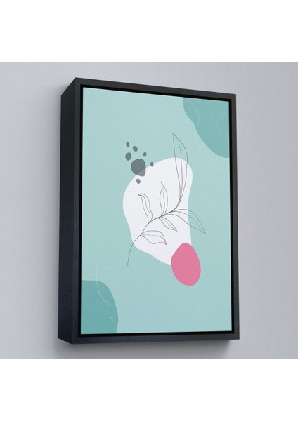 Kahverengi Çerçeveli Renkli Soyut Geometrik Şekiller Tablosu modelleri