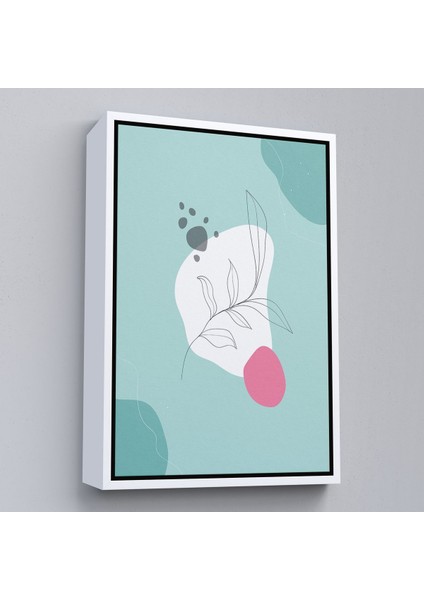 Kahverengi Çerçeveli Renkli Soyut Geometrik Şekiller Tablosu fırsatları