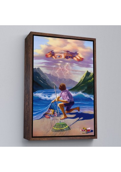 Altın Çerçeveli Çevre Temizliği Temalı Duvar Tablosu fırsatları