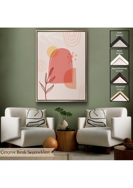 Siyah Çerçeveli Iskandinav Soyut Tablo