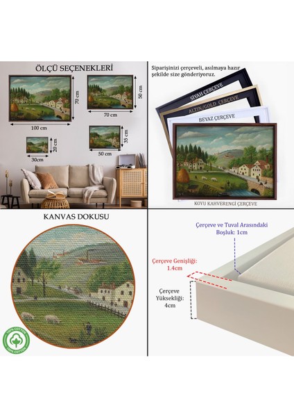 Kahverengi Çerçeveli Rousseau - Bebek Arabaları Pastoral Tablosu indirimleri